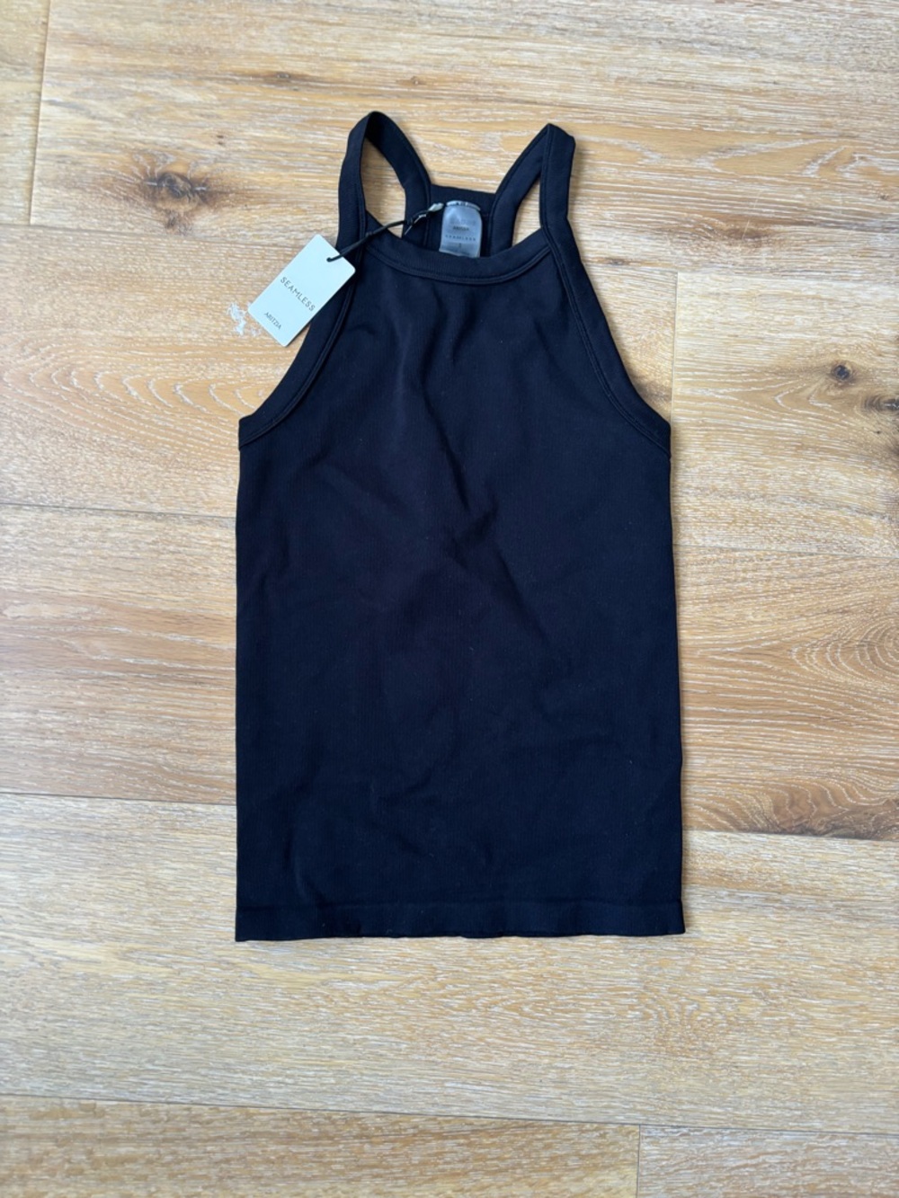 Aritzia Seamless Black Ribbed Racerback